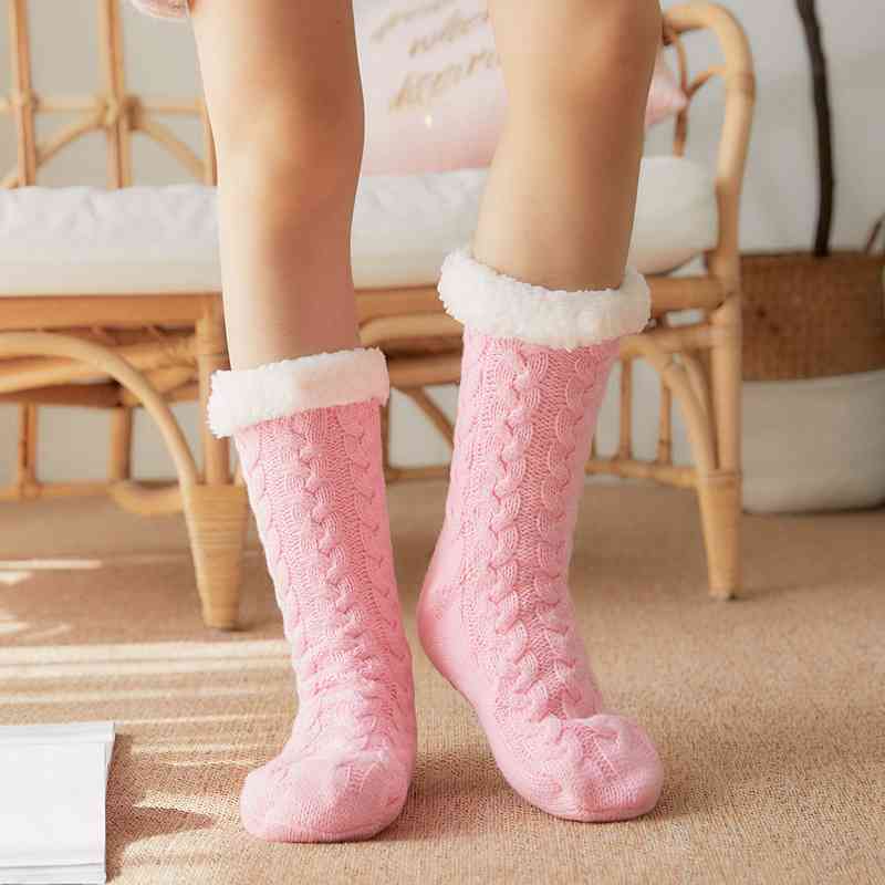 Contrast Winter Socks - Pink / One Size - Socks & Hosiery - Socks - 6 - 2024