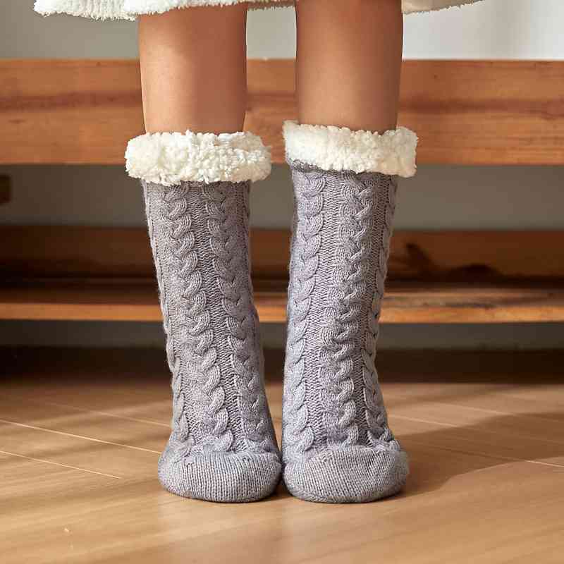 Contrast Winter Socks - Light Gray / One Size - Socks & Hosiery - Socks - 9 - 2024