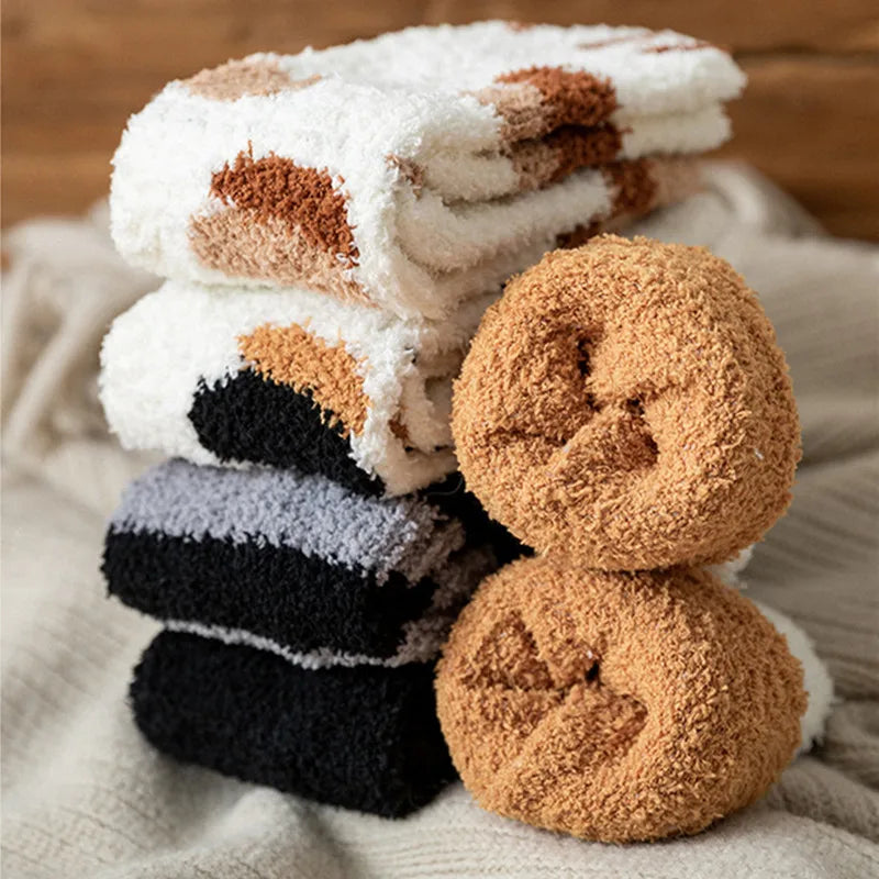 Cute 3D Paw Print Fleece Socks - Cozy & Funny Home Wear - Socks & Hosiery - Socks - 5 - 2024