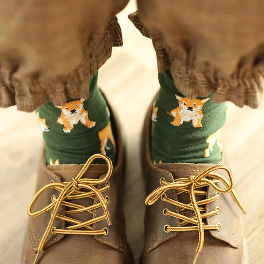 Shiba Inu Crew Socks - Kawaii Pet Animal Combed Cotton Short Socks - Socks & Hosiery - Socks - 2 - 2024