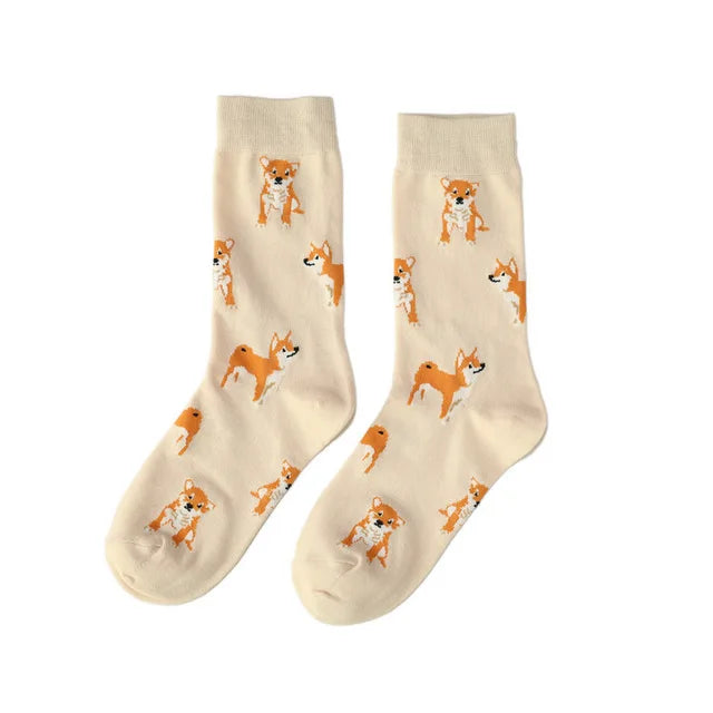 Shiba Inu Crew Socks - Kawaii Pet Animal Combed Cotton Short Socks - Socks & Hosiery - Socks - 6 - 2024