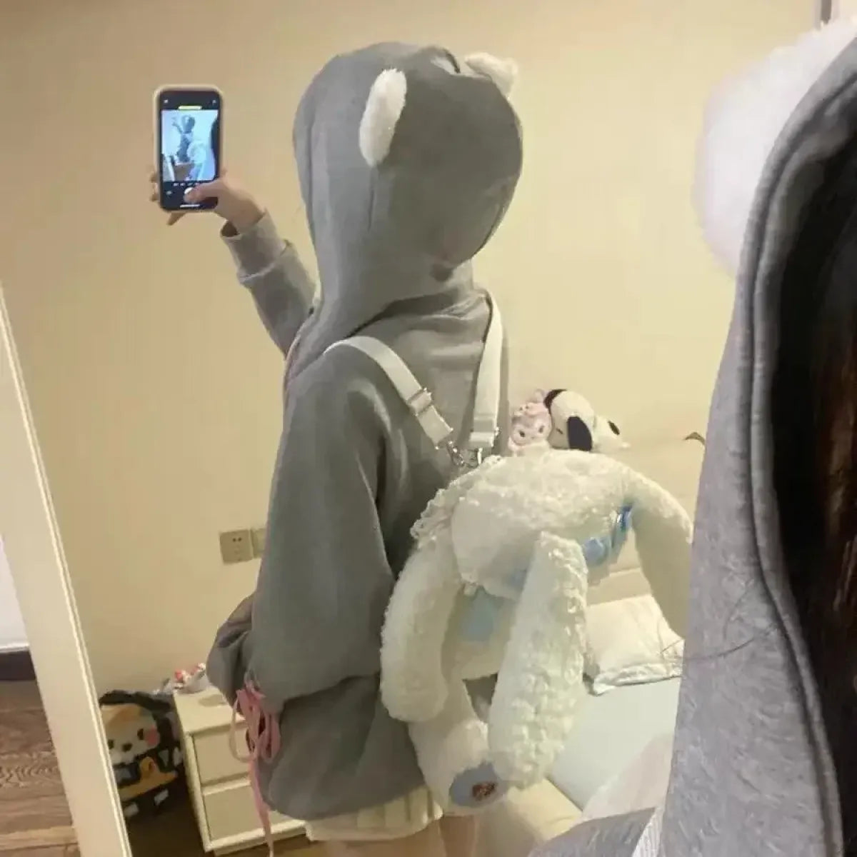 Soft Girl Cute Cat Embroidered Hoodie - Hoodies & Sweatshirts - 5