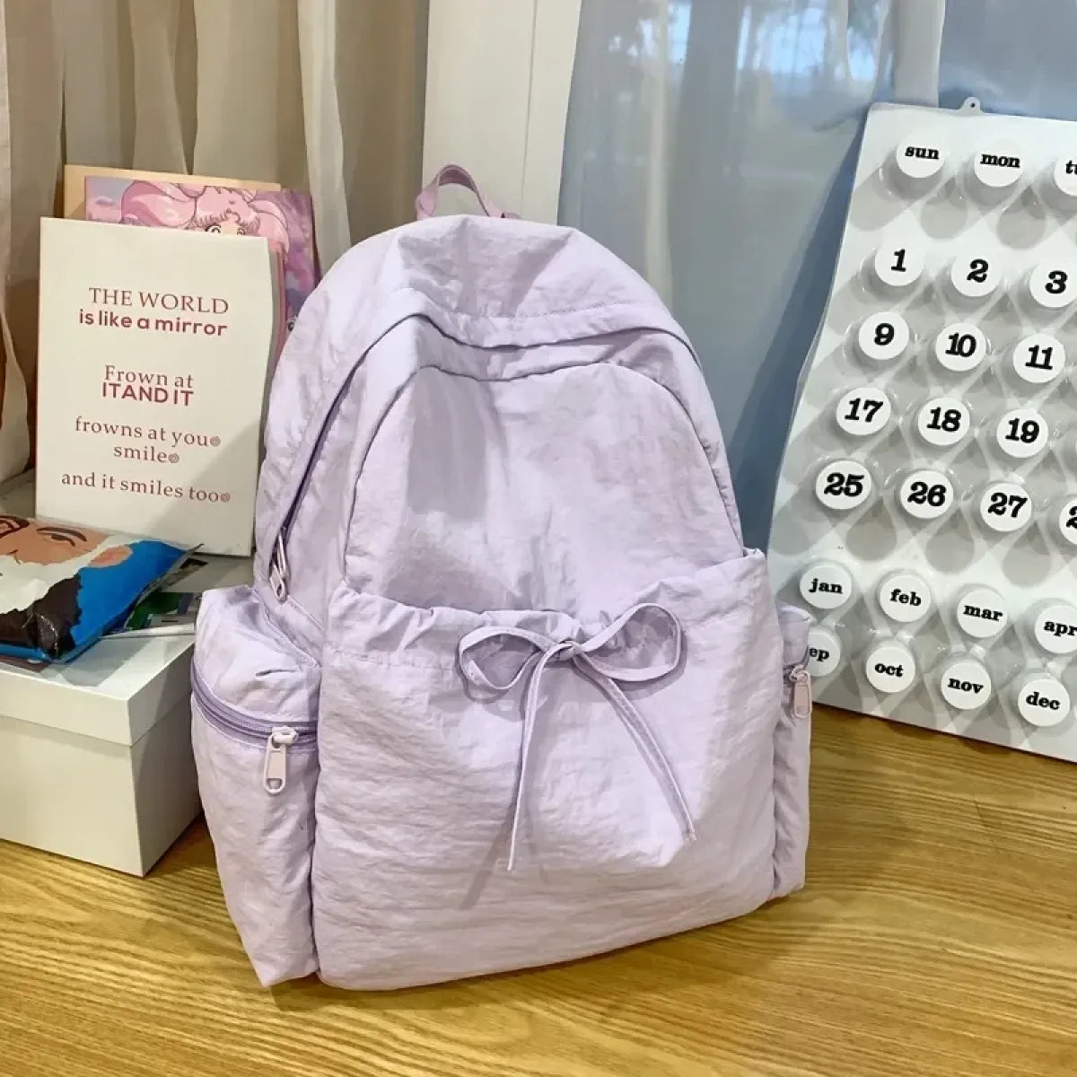 Kawaii Bow Soft Nylon Backpack - Women Bags & Wallets - Backpack - 7