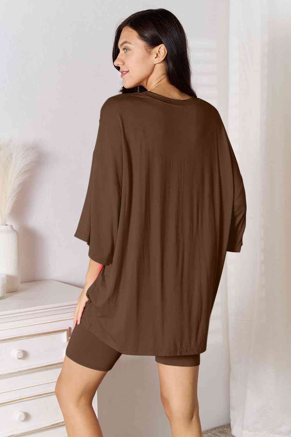 Soft Rayon Three-Quarter Sleeve Top and Shorts Set - Tops - Outfit Sets - 5 - 2024