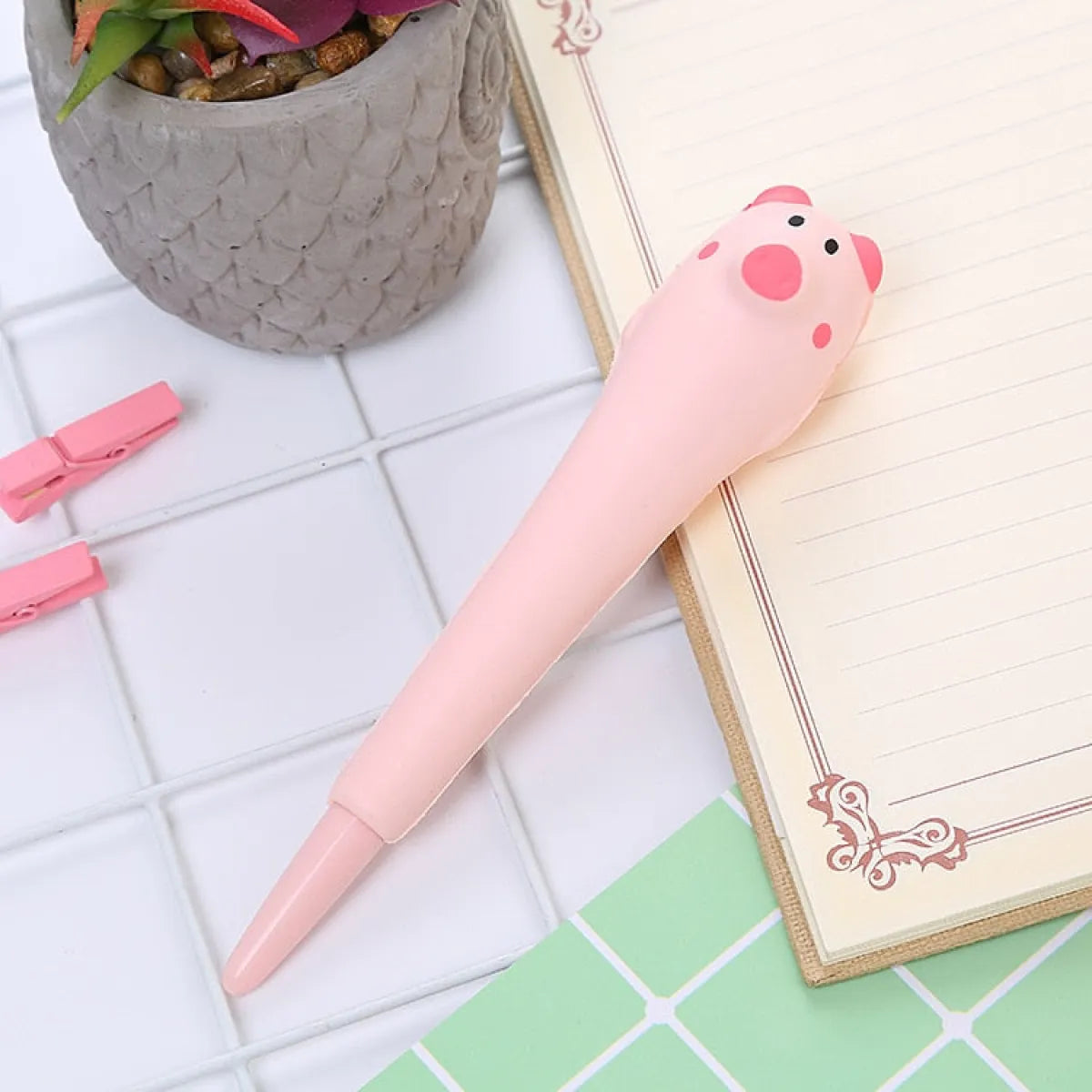 Soft Sponge Pig Gel Pen - Stationery & More - 12