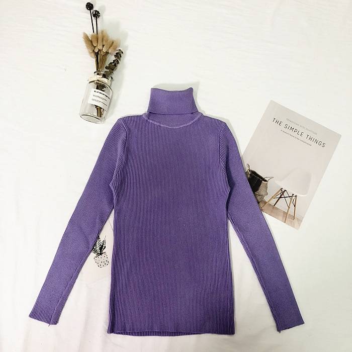 Solid Color Turtleneck Sweater - Sweaters - Shirts & Tops - 8 - 2024