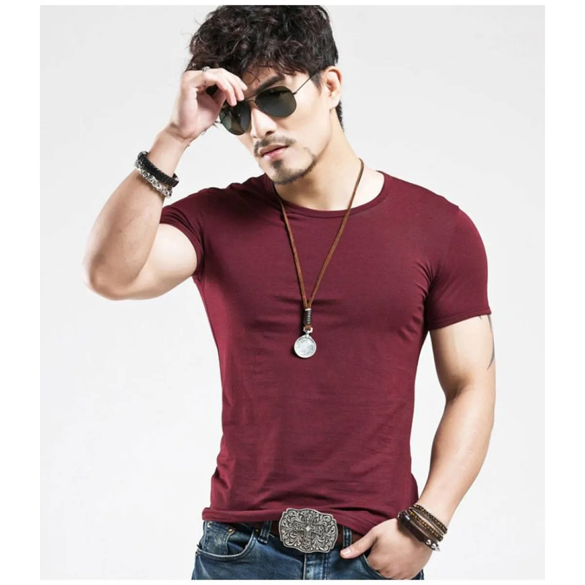 Solid Cotton Tops - T-Shirts - 6