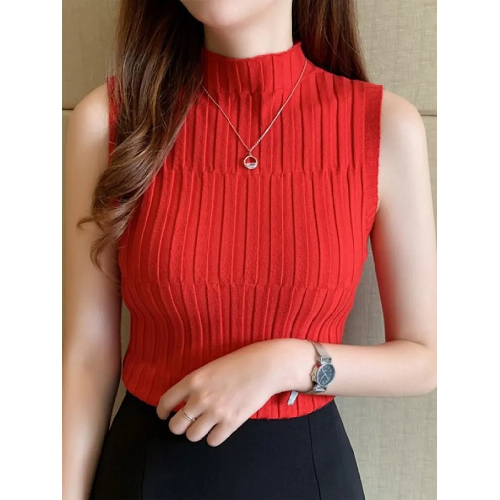 Solid Knitted Vest Tank Tops - Red / One Size - Sweaters - Shirts & Tops - 19 - 2024