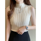 Solid Knitted Vest Tank Tops - Beige / One Size - Sweaters - Shirts & Tops - 20 - 2024