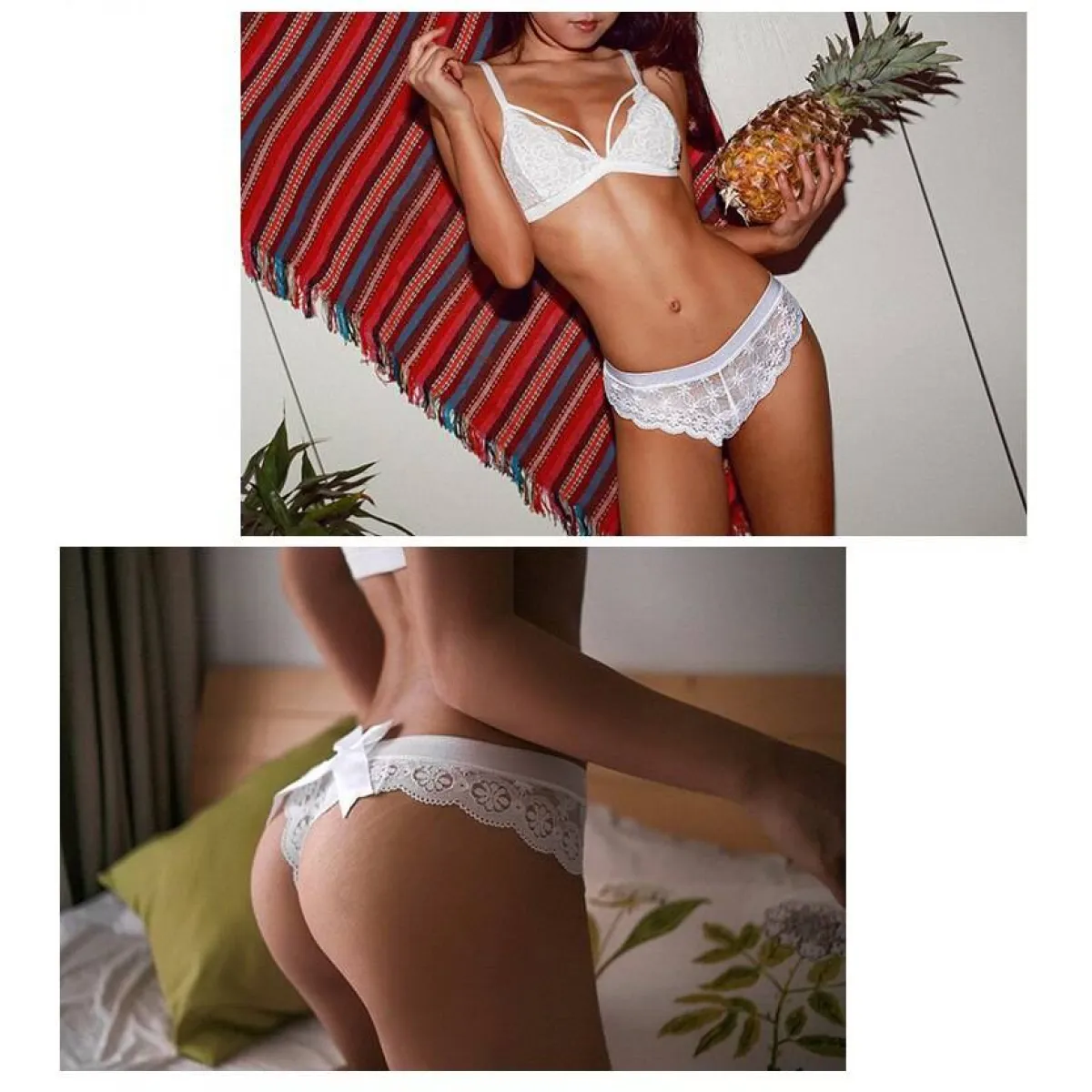 Women’s Solid Laced Thong - Women’s Clothing & Accessories - 7