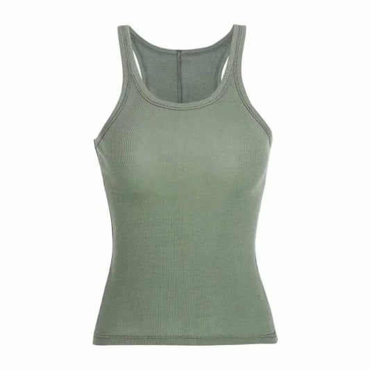 Solid Ribbed Tank Top - T-Shirts - 12