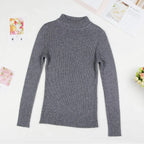 Solid Turtleneck Sweater - Sweaters - 14