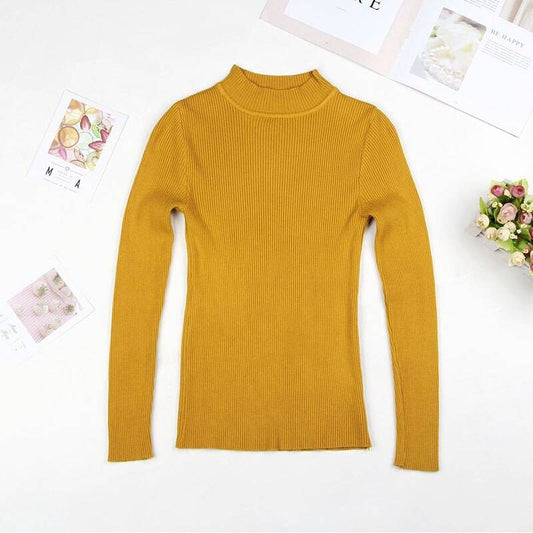 Solid Turtleneck Sweater - Yellow / L - Sweaters - Shirts & Tops - 18 - 2024