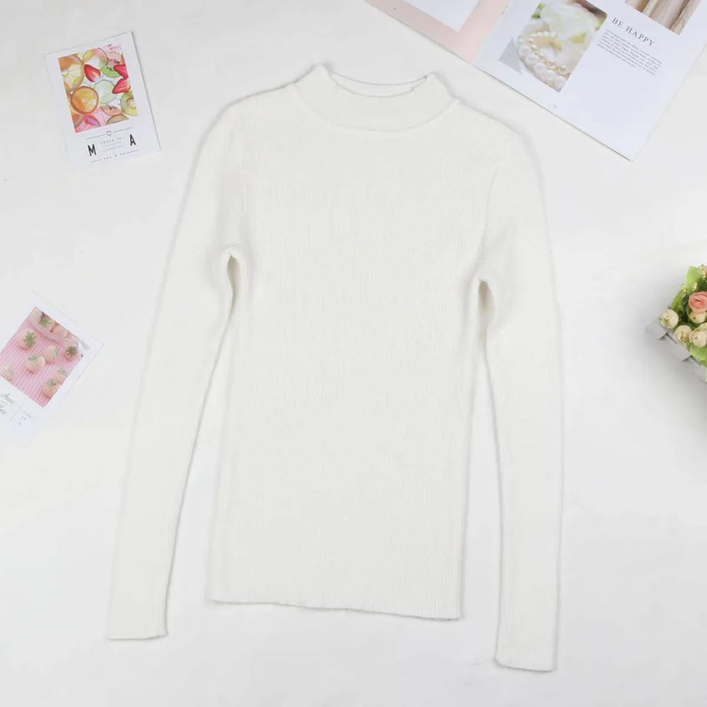 Solid Turtleneck Sweater - Sweaters - 21