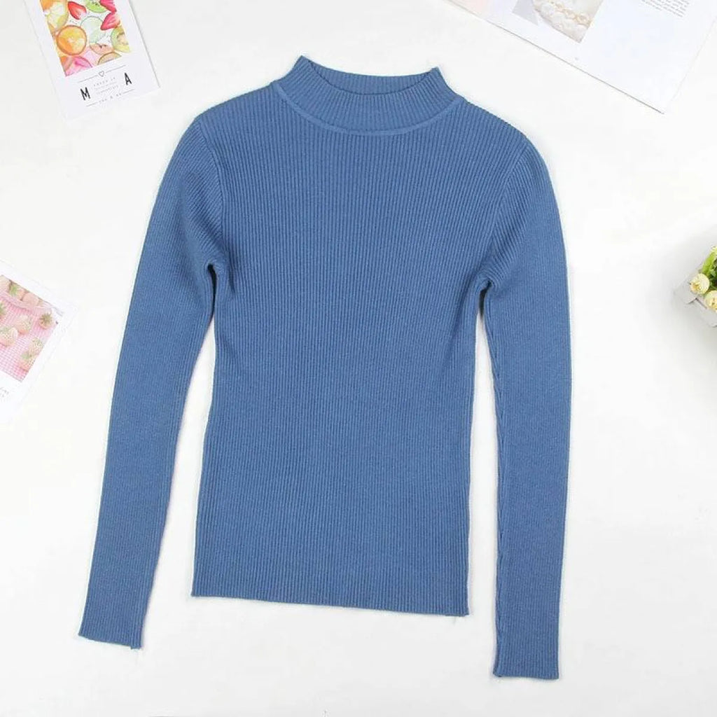 Solid Turtleneck Sweater - Sweaters - 7
