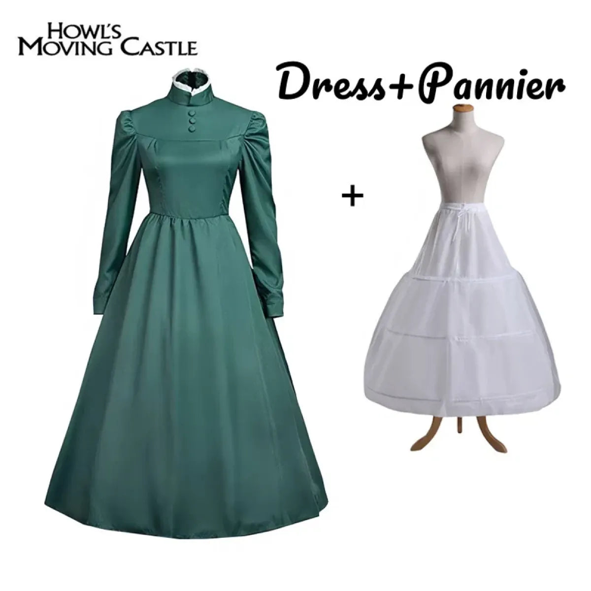 Sophie Cosplay Dress – Howl’s Moving Castle Green Outfit with Hat - Accessories - Cosplay - 6