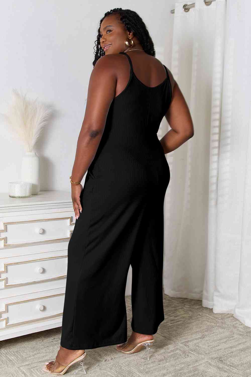 Spaghetti Strap V-Neck Jumpsuit - Women’s Clothing & Accessories - Jumpsuits & Rompers - 13 - 2024