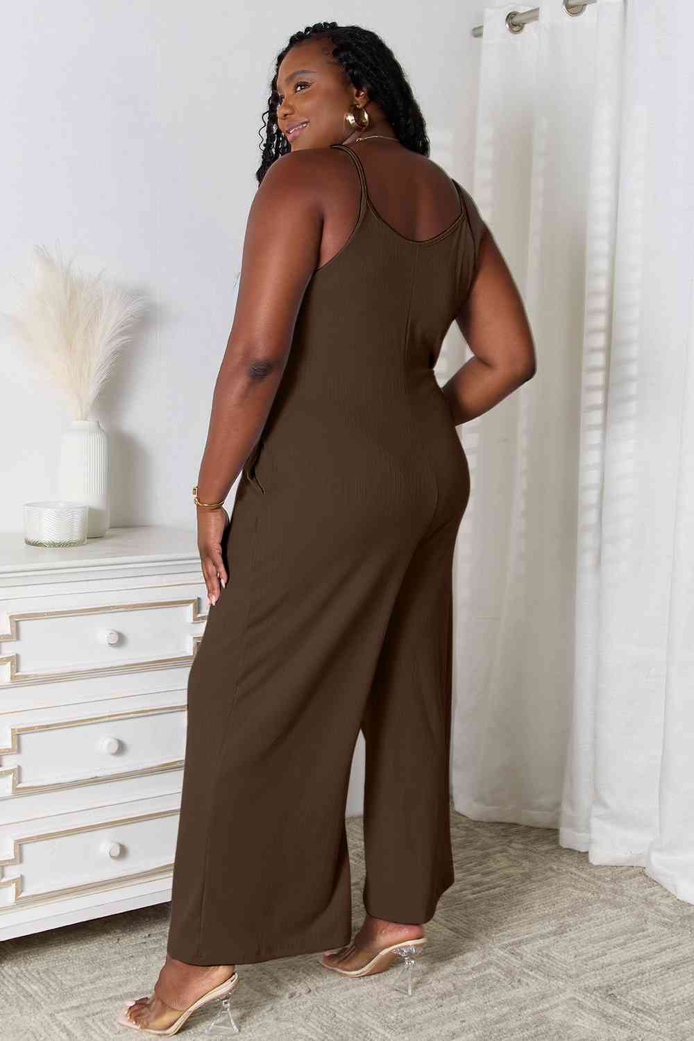 Spaghetti Strap V-Neck Jumpsuit - Women’s Clothing & Accessories - Jumpsuits & Rompers - 9 - 2024