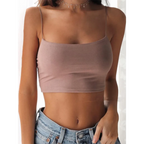 Soft Knit Spaghetti Strap Crop Cami - Women’s Clothing & Accessories - Crop Tops - 1
