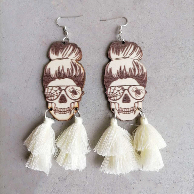 Spider Grandma Tassel Detail Dangle Earrings - White / One Size - Women’s Jewelry - Earrings - 2 - 2024