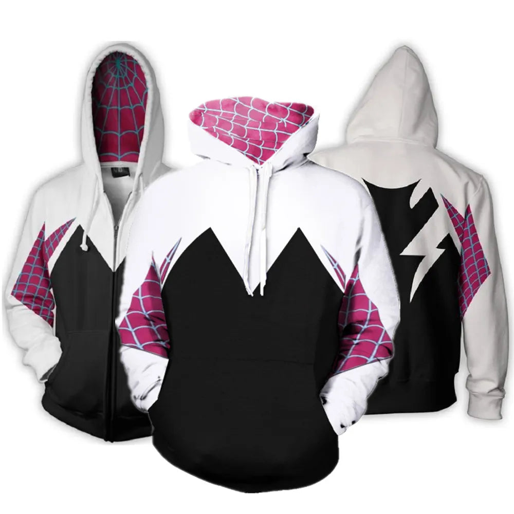 Spider Gwen Stacy Hoodie Kimono - Cosplay Costume Hooded Pullover - Cosplay - Costumes - 1 - 2024