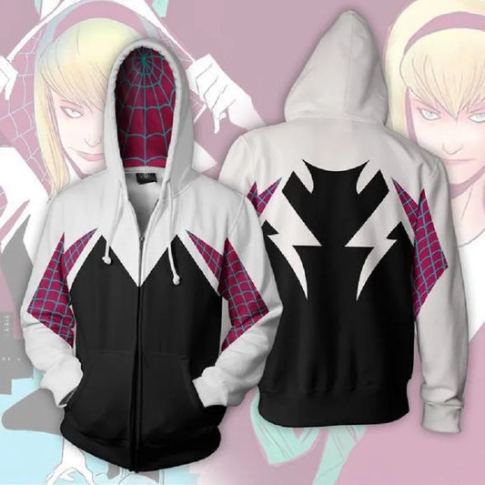 Spider Gwen Stacy Hoodie Kimono - Cosplay Costume Hooded Pullover - Cosplay - Costumes - 2 - 2024