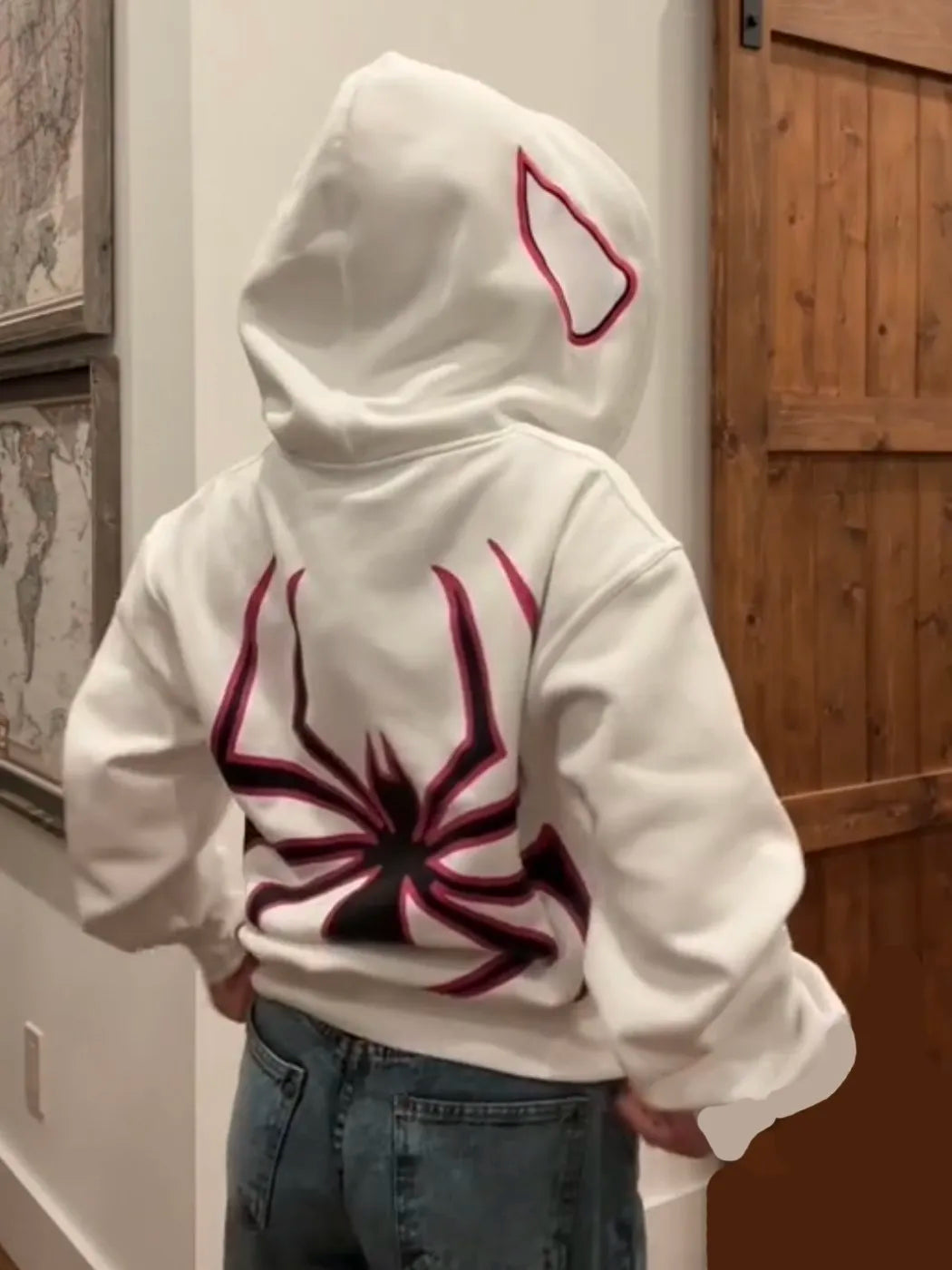 Spider Print Hoodie - Hoodies & Sweatshirts - Shirts & Tops - 4 - 2024