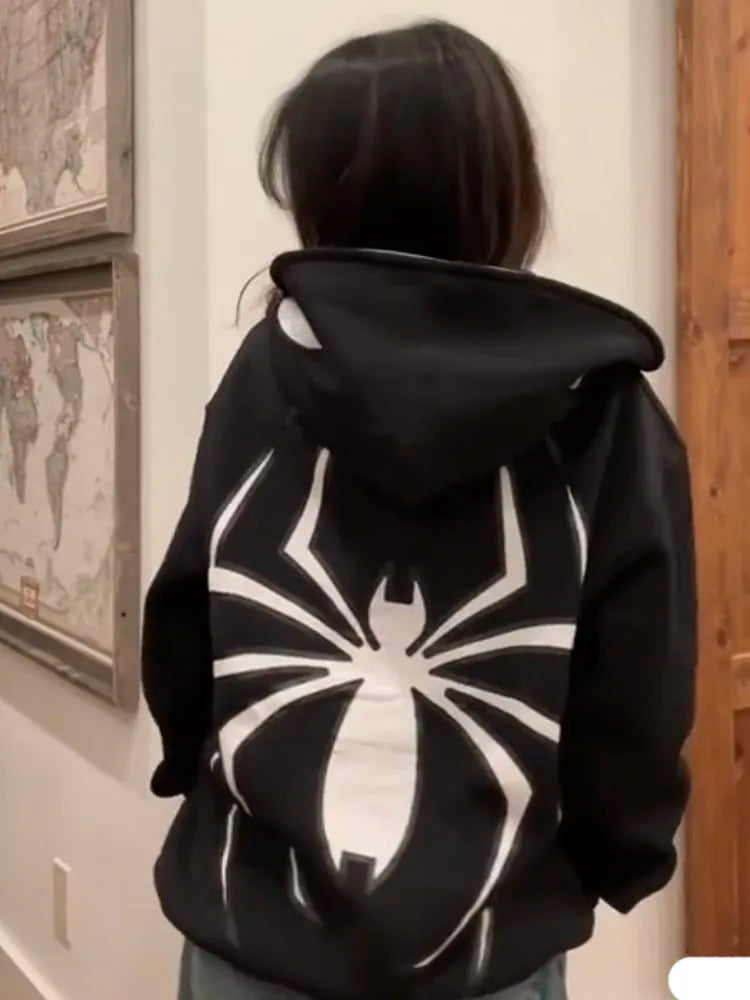 Spider Print Hoodie - Hoodies & Sweatshirts - Shirts & Tops - 5 - 2024