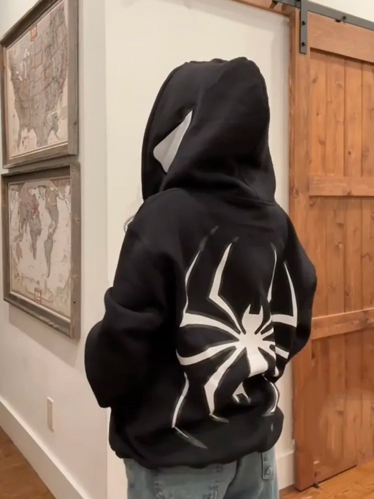 Spider Print Hoodie - Hoodies & Sweatshirts - Shirts & Tops - 6 - 2024