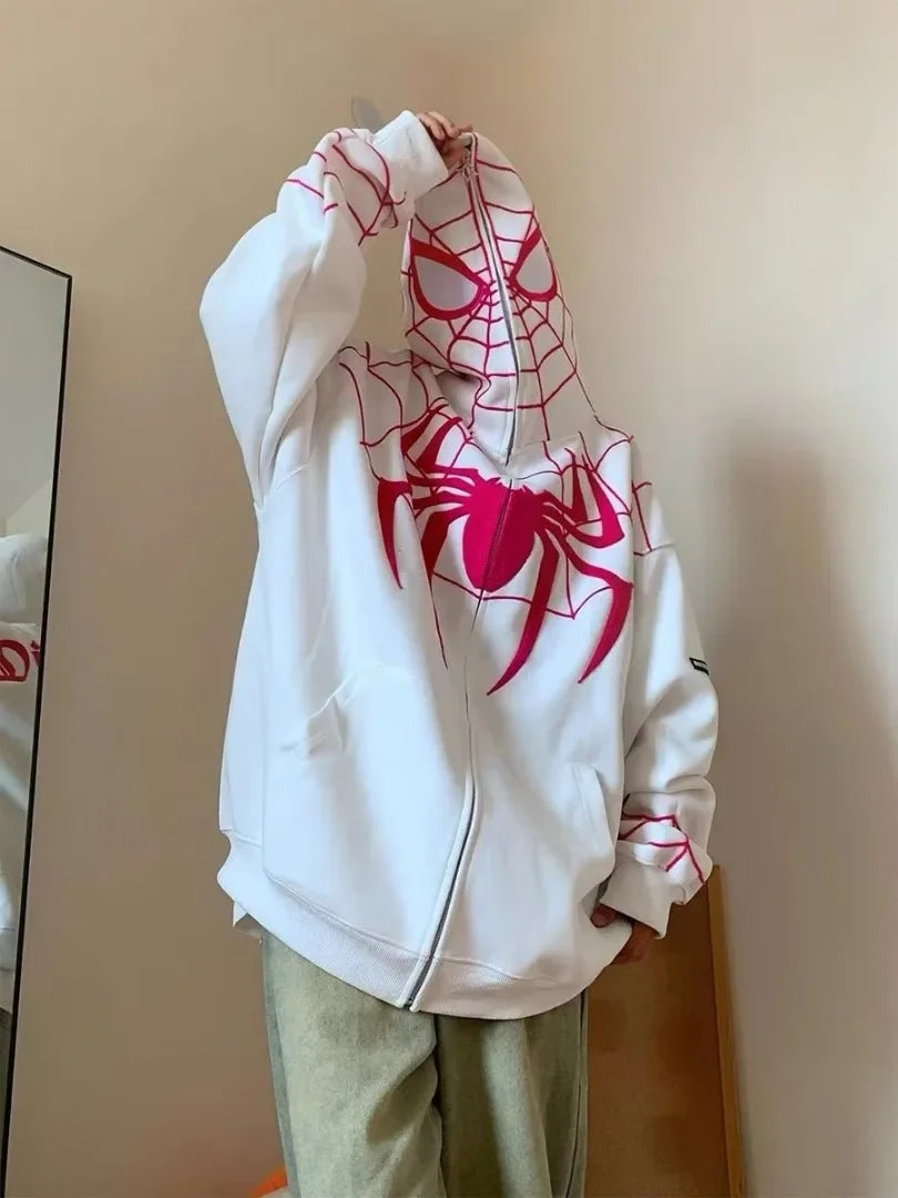 Spider Print Hoodie - Unisex - Oversize Hip Hop - Hoodies & Sweatshirts - Shirts & Tops - 2 - 2024