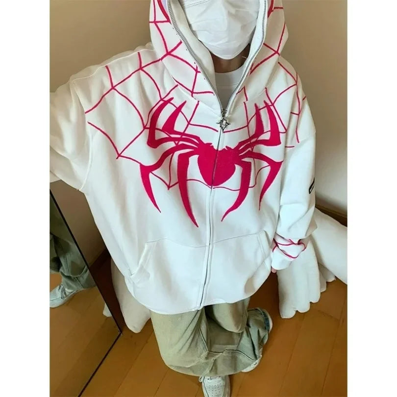 Spider Print Hoodie - Unisex - Oversize Hip Hop - Hoodies & Sweatshirts - Shirts & Tops - 4 - 2024