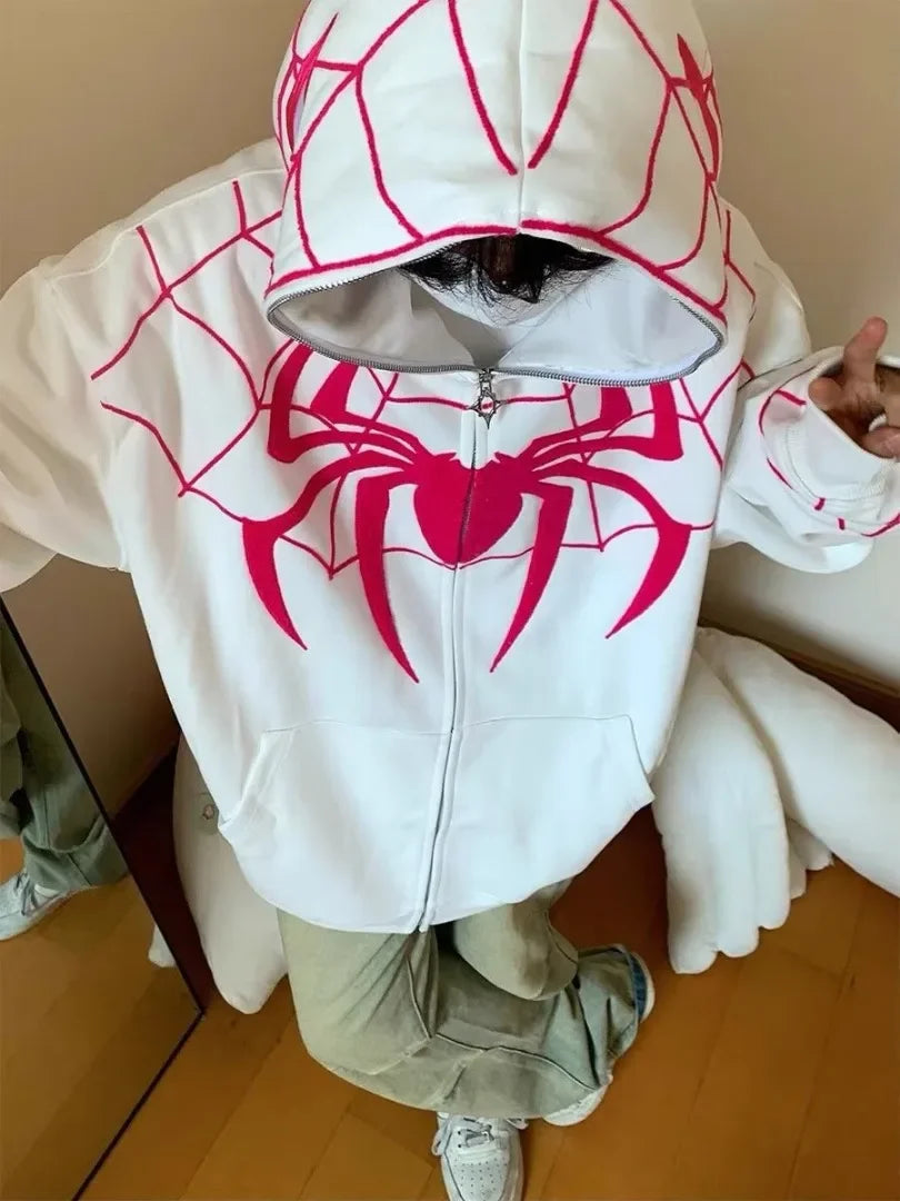 Spider Print Hoodie - Unisex - Oversize Hip Hop - Hoodies & Sweatshirts - Shirts & Tops - 3 - 2024