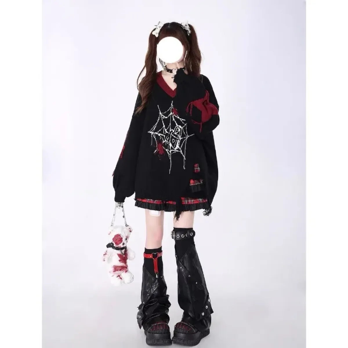 Spider Web Tassel Knit Sweater – Y2K Harajuku Grunge - Sweaters - Sweater / Pullover - 2