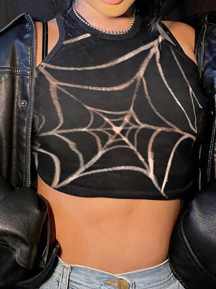 Spider Web Tank Top - Black / S - T-Shirts - Shirts & Tops - 14 - 2024