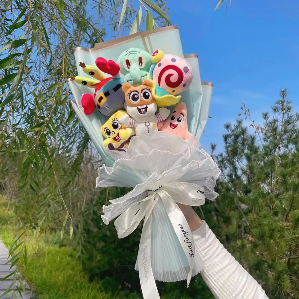SpongeBob Plush Bouquet – Cute Gift for Birthdays & Graduations - Plushies - Plushie - 1