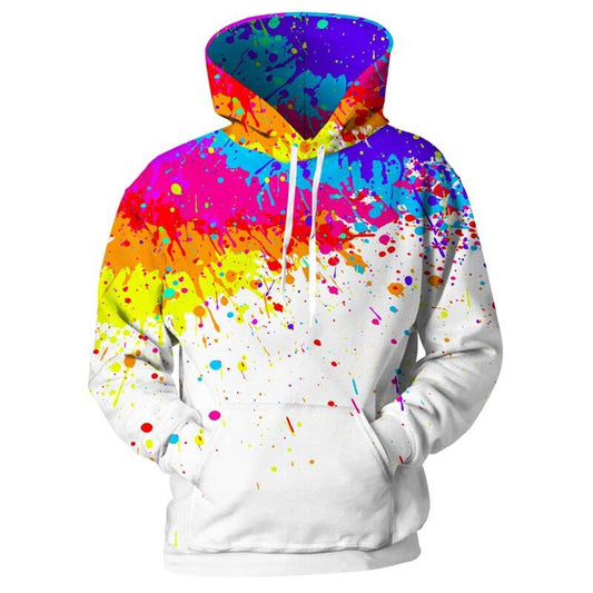 3D Spray Paint Printed Hoodie - White / 4XL - Hoodies & Sweatshirts - Shirts & Tops - 20 - 2024