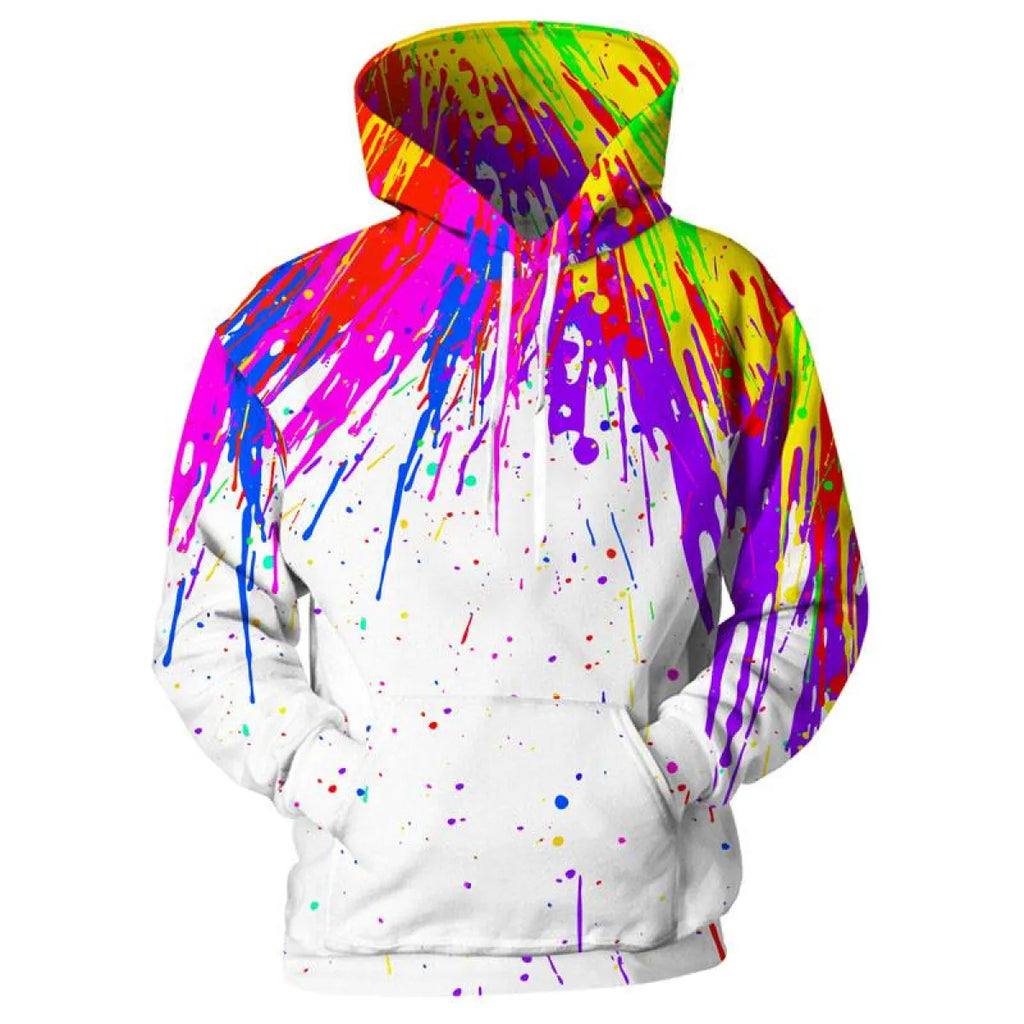 3D Spray Paint Printed Hoodie - Hoodies & Sweatshirts - 4