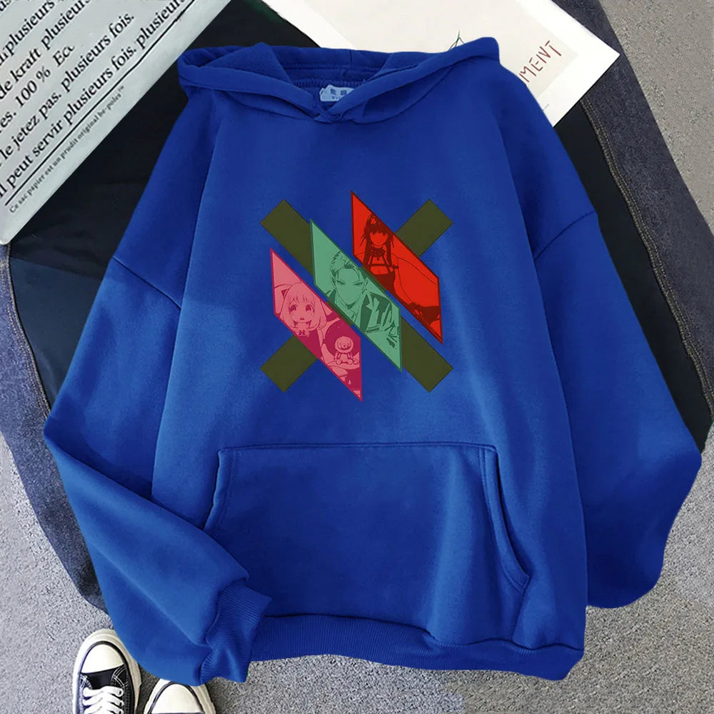 Spy X Family Anime Hoodie with Kawaii Print - Blue / S - Anime - Shirts & Tops - 12 - 2024