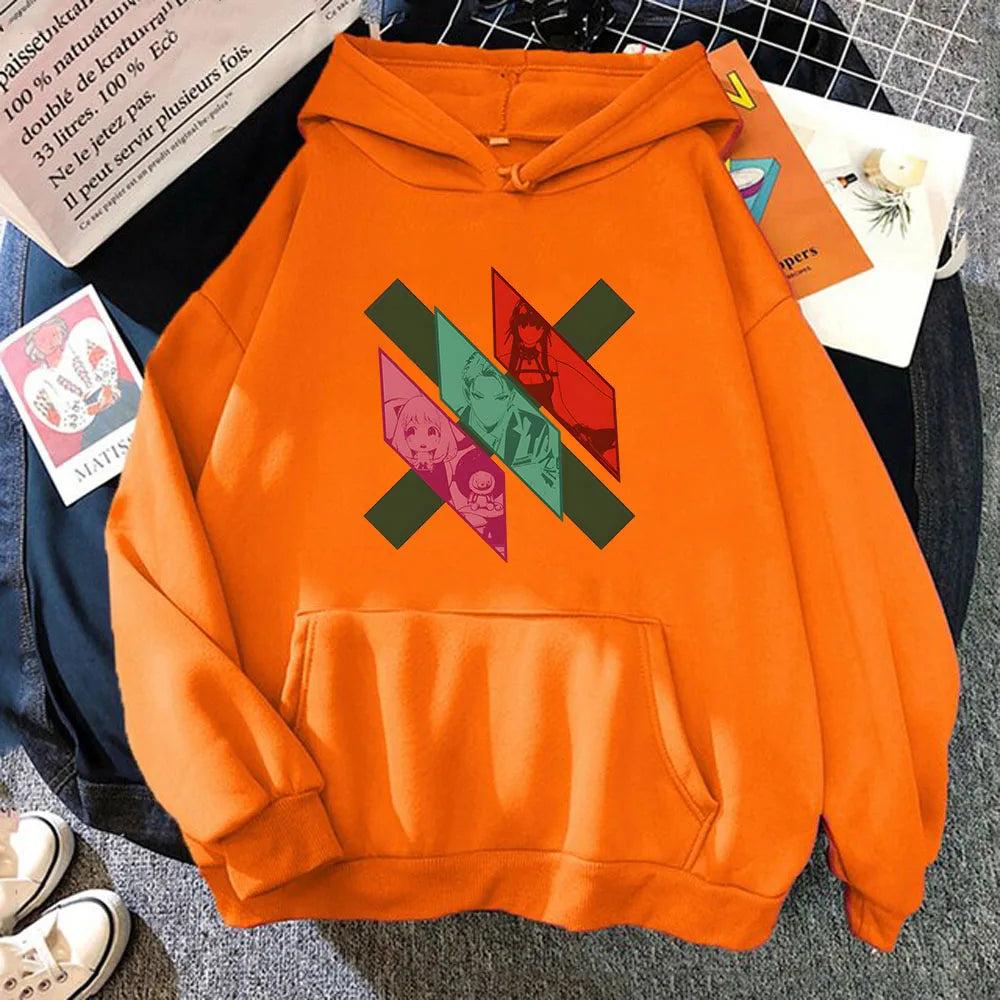 Spy X Family Anime Hoodie with Kawaii Print - Orange / S - Anime - Shirts & Tops - 9 - 2024