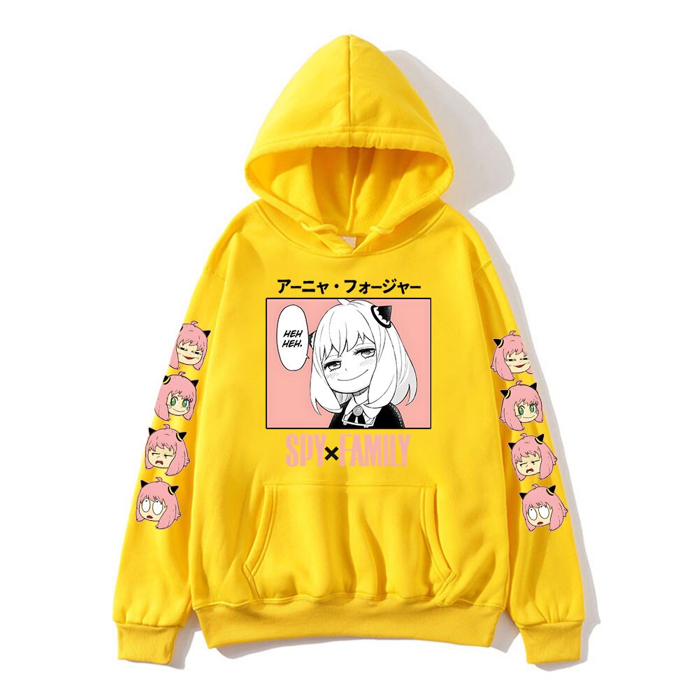 Anya Spy X Family Hoodies - Yellow / M - Women’s Clothing & Accessories - Shirts & Tops - 14 - 2024