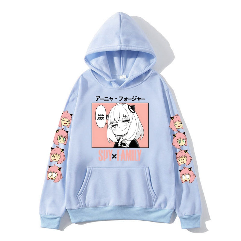 Anya Spy X Family Hoodies - Light Blue / M - Women’s Clothing & Accessories - Shirts & Tops - 16 - 2024