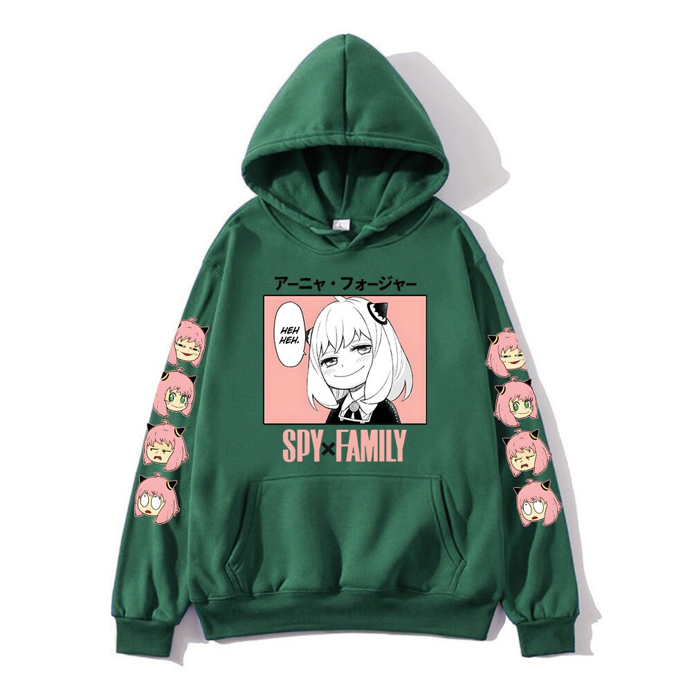 Anya Spy X Family Hoodies - Dark Green / M - Women’s Clothing & Accessories - Shirts & Tops - 17 - 2024