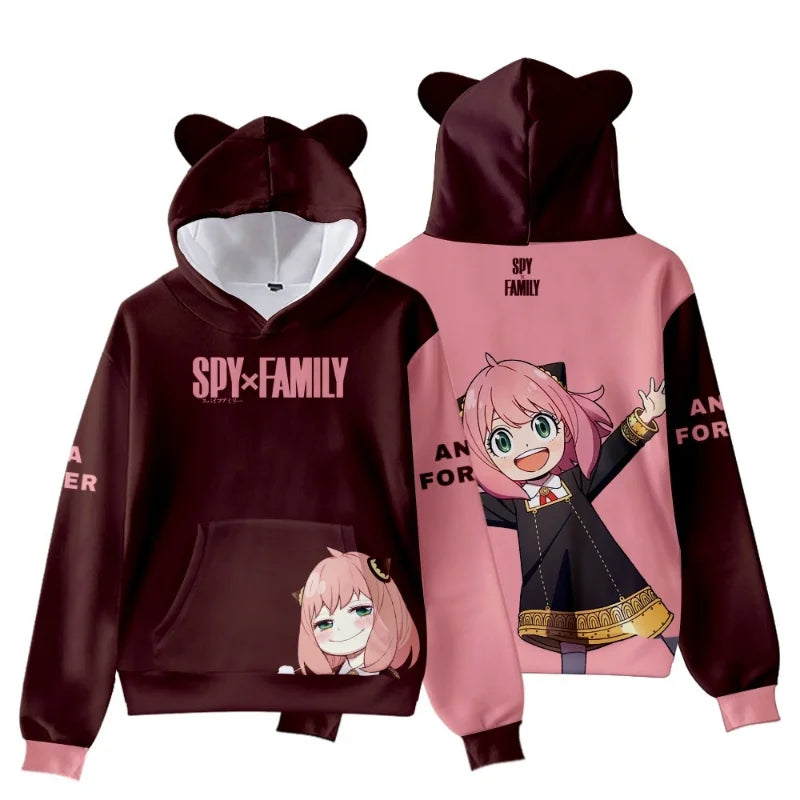 3D Printed Spy X Family Hoodie with Cute Cat Ears - Pink / 140cm - Tops & Tees - Shirts & Tops - 11 - 2024