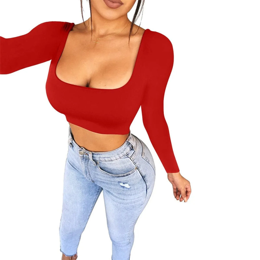 Square Neck Casual Crop - Women’s Clothing & Accessories - Shirts & Tops - 5 - 2024