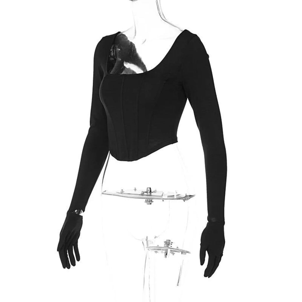 Kawaii Square Neck Corset Tops - T-Shirts - 7