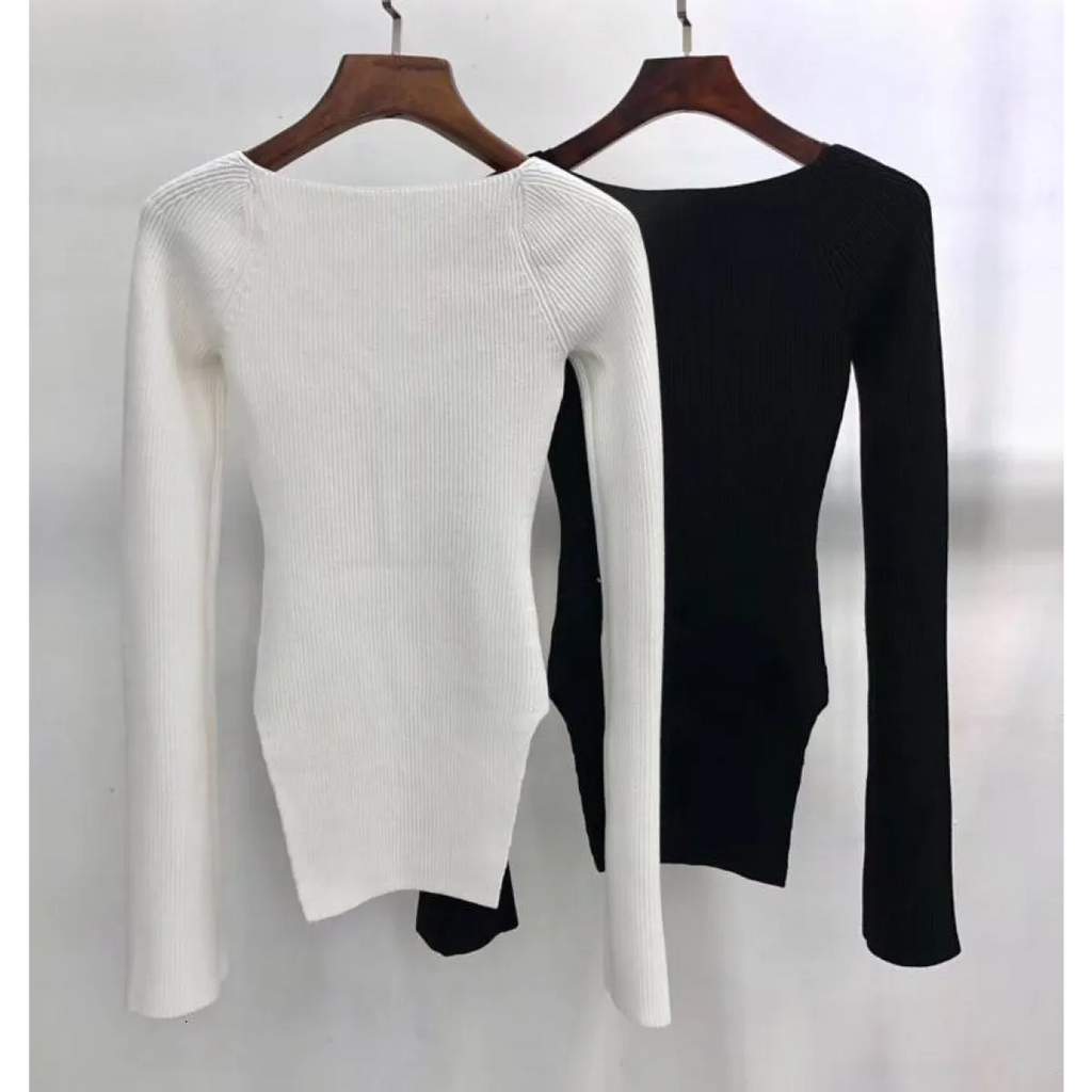Square Neck Knit Top - Women’s Clothing & Accessories - 8