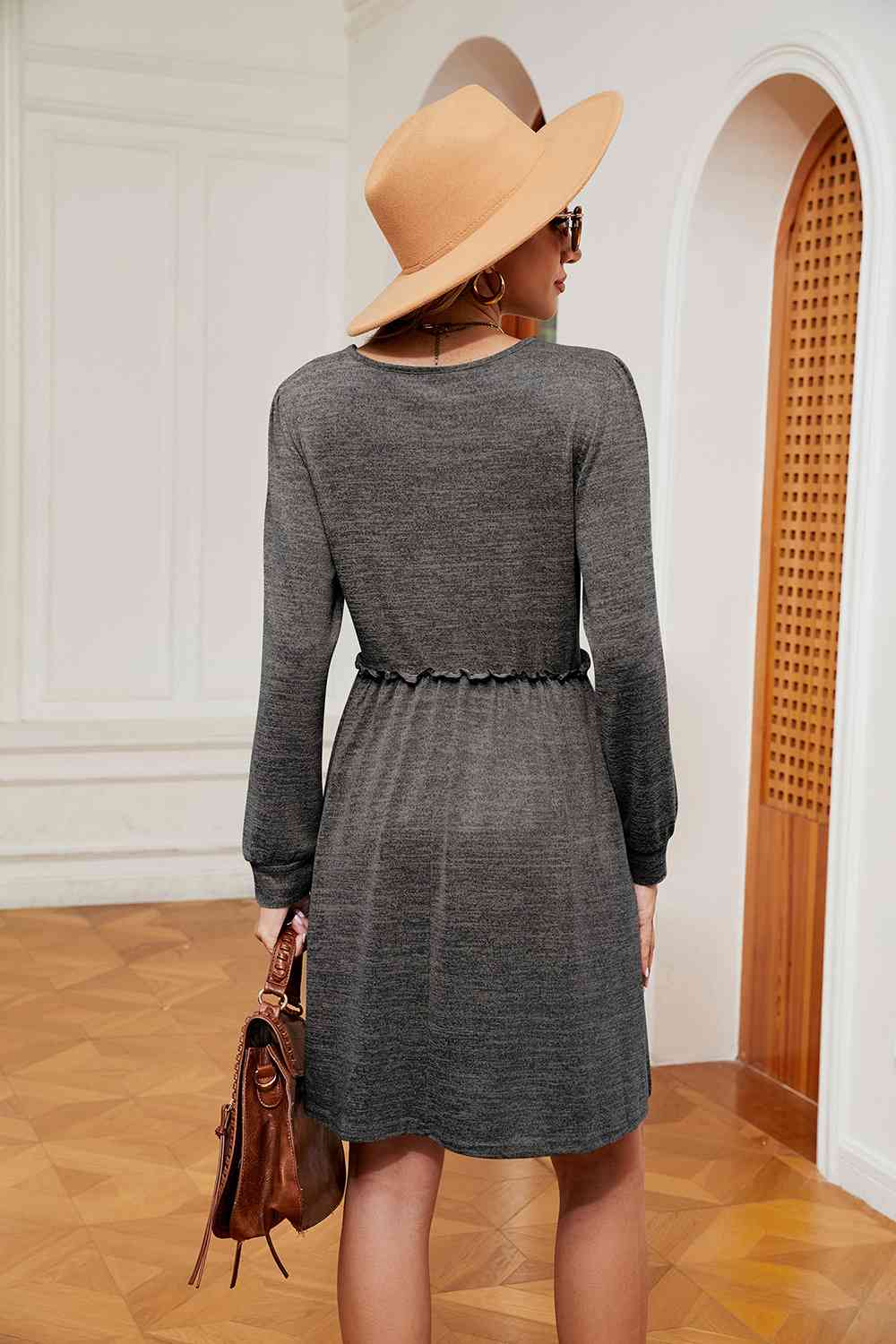 Square Neck Long Sleeve Dress - All Dresses - Dresses - 15 - 2024