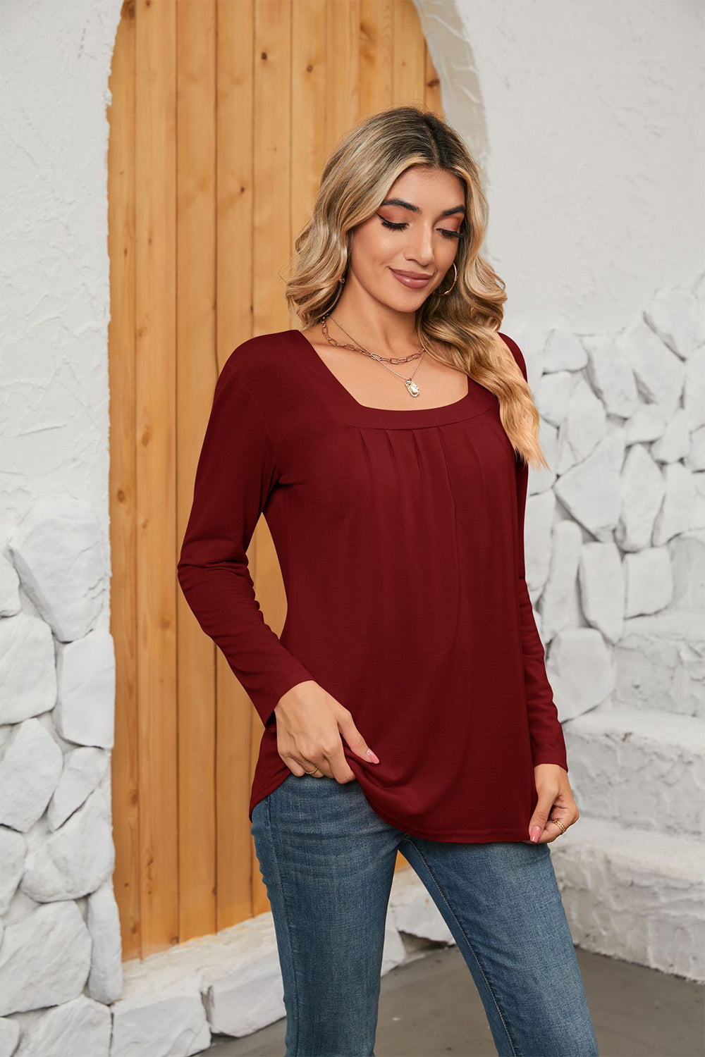 Square Neck Long Sleeve T-Shirt - T-Shirts - Shirts & Tops - 10 - 2024