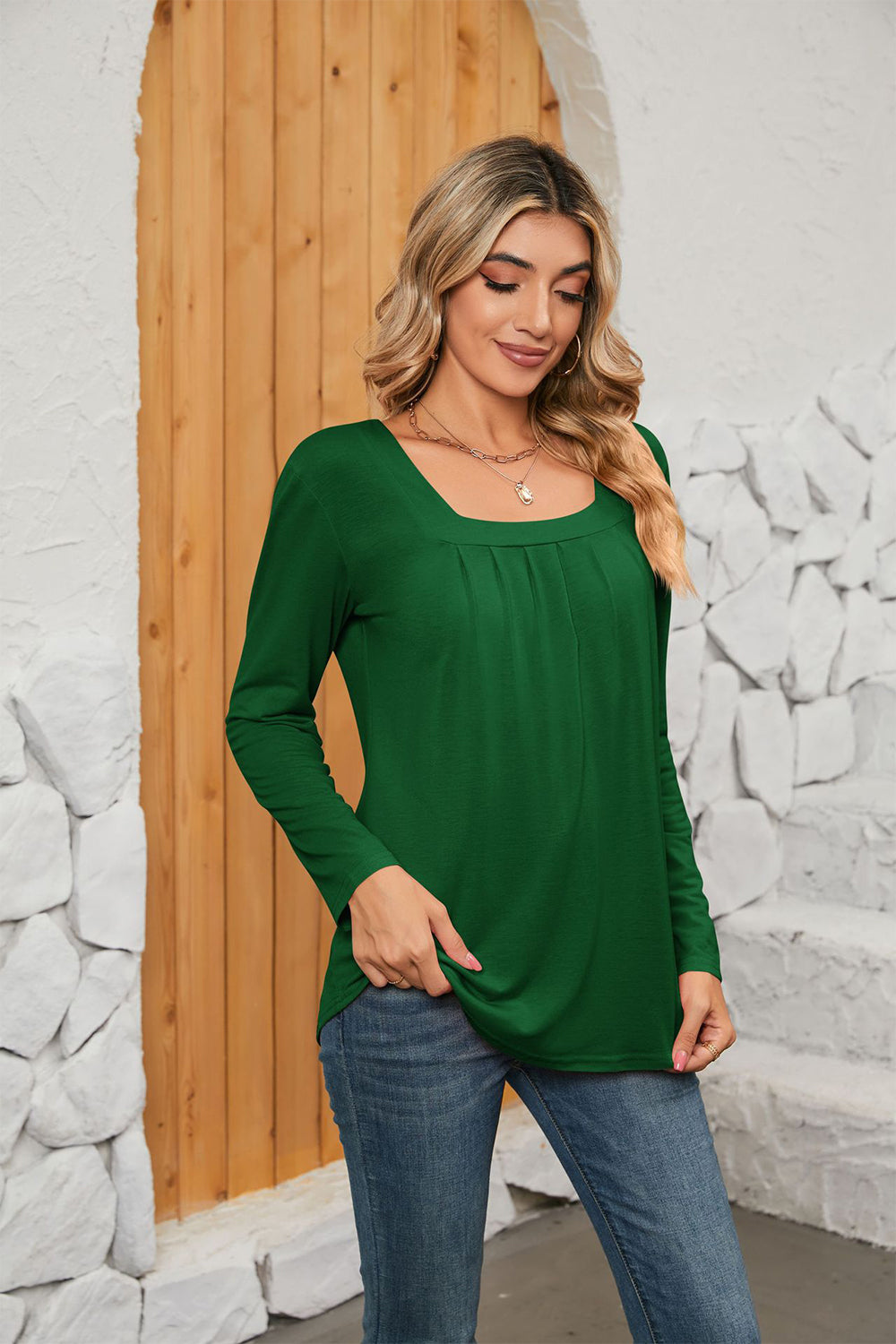 Square Neck Long Sleeve T-Shirt - T-Shirts - Shirts & Tops - 16 - 2024