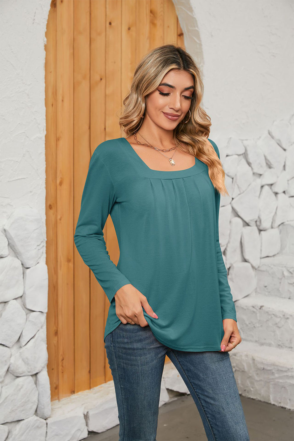 Square Neck Long Sleeve T-Shirt - T-Shirts - Shirts & Tops - 19 - 2024